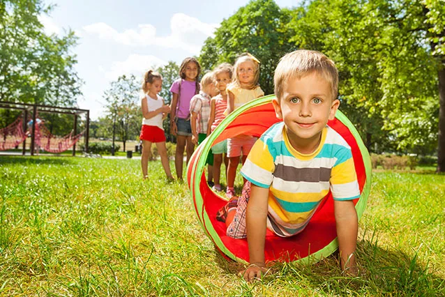 Rasenfläche als Spielwiese in einem Garten bei Gladenbach